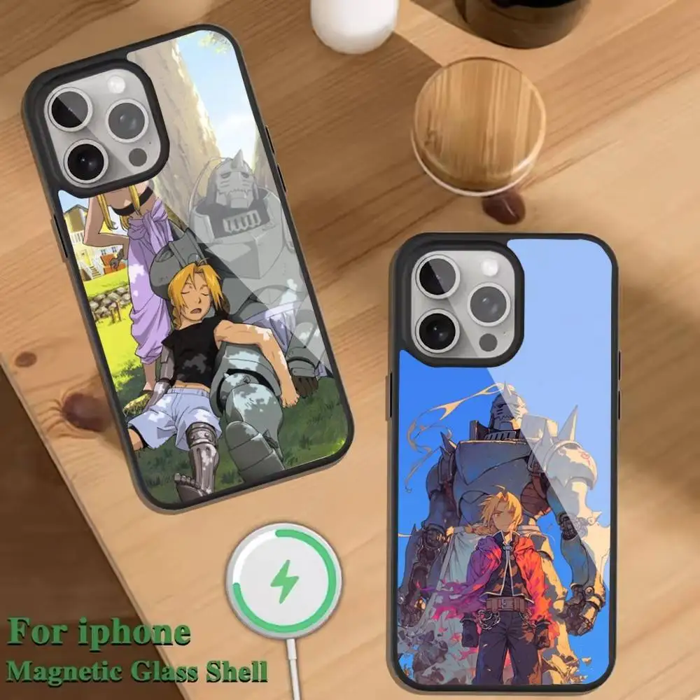 

F-Fullmetal A-Alchemist Phone Case For Magnetic Wireless Charge Cover For iphone 16 15 14 13 12 11 Pro Max Plus Coque