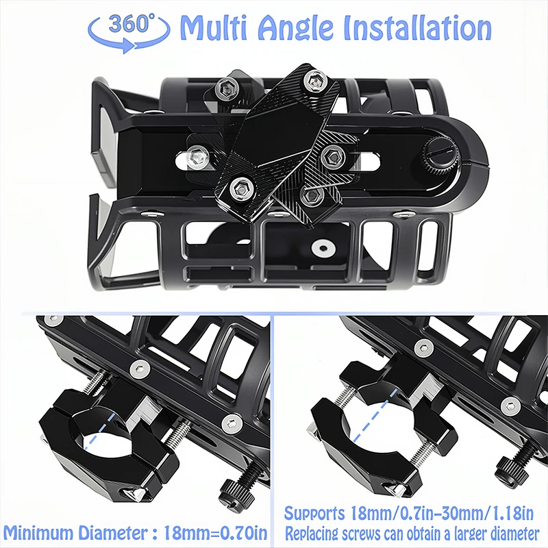 Para ninja 1000 ninja400 ninja250 600 h2 universal cnc funcional chaleira rack garrafa de bebida café suporte copo água