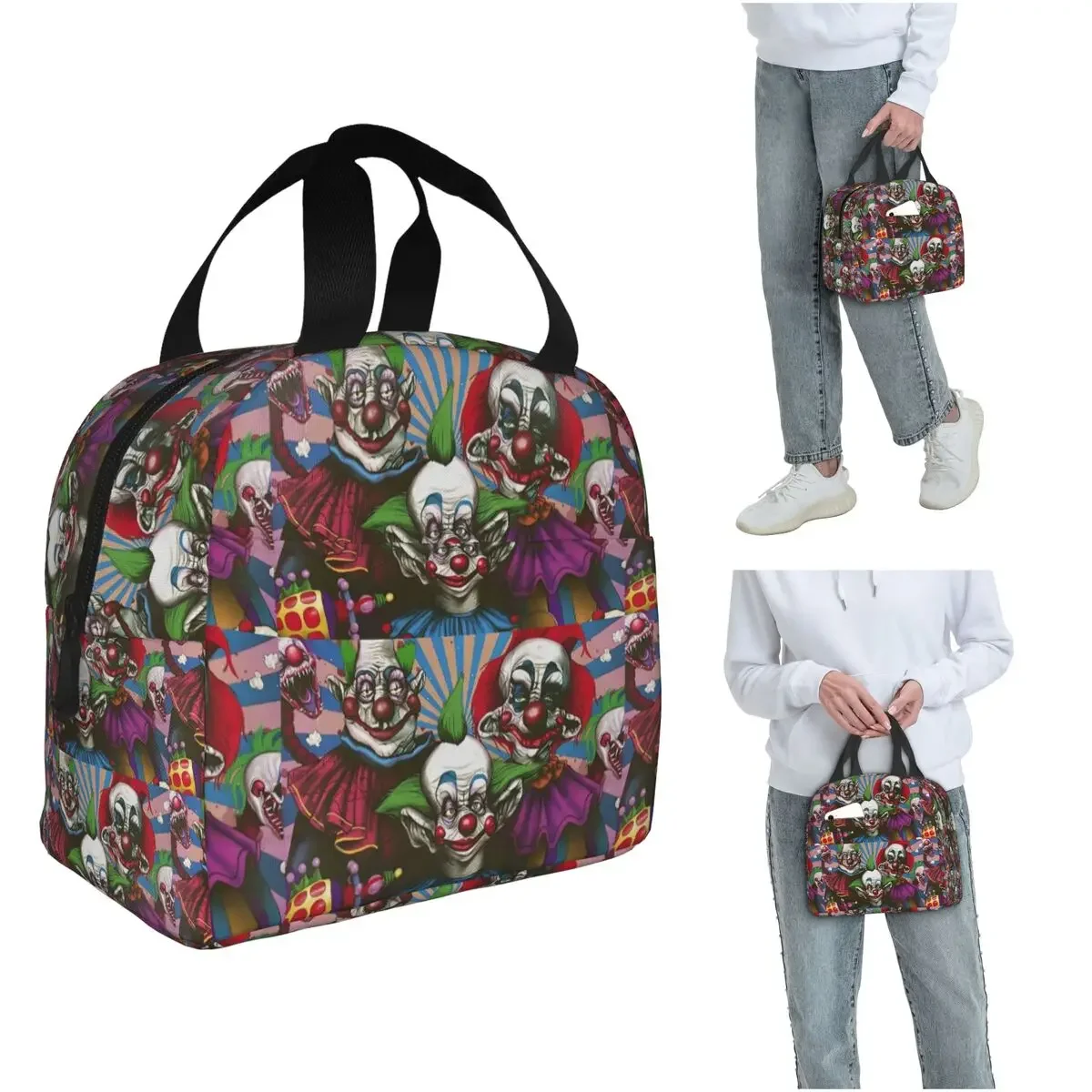 Killer Klowns From Outer Space Film Isolierte Lunchtasche für Damen und Kinder, auslaufsichere Lebensmittelboxen, Thermo-Lunchbox-Tragetasche