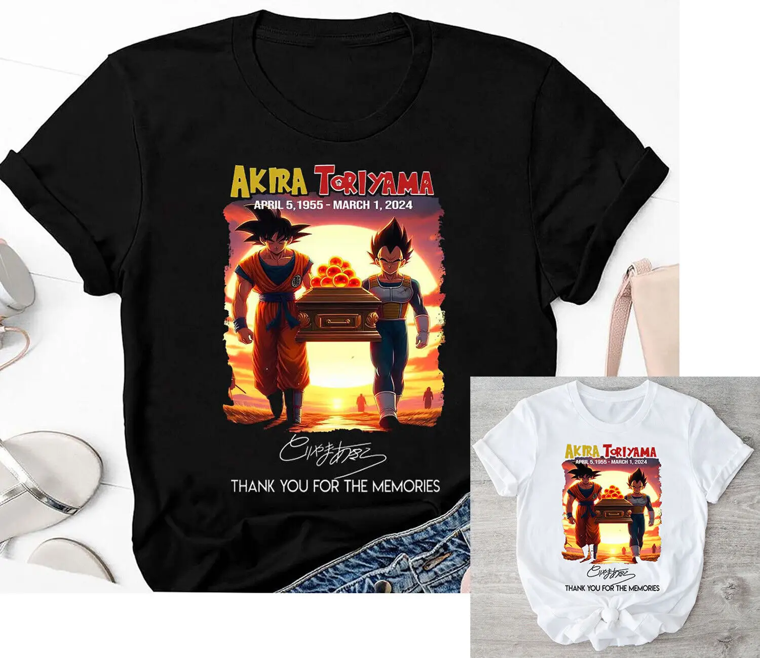 Custom Akira-Toriyama Thank You For The Memories Signature T-Shirt