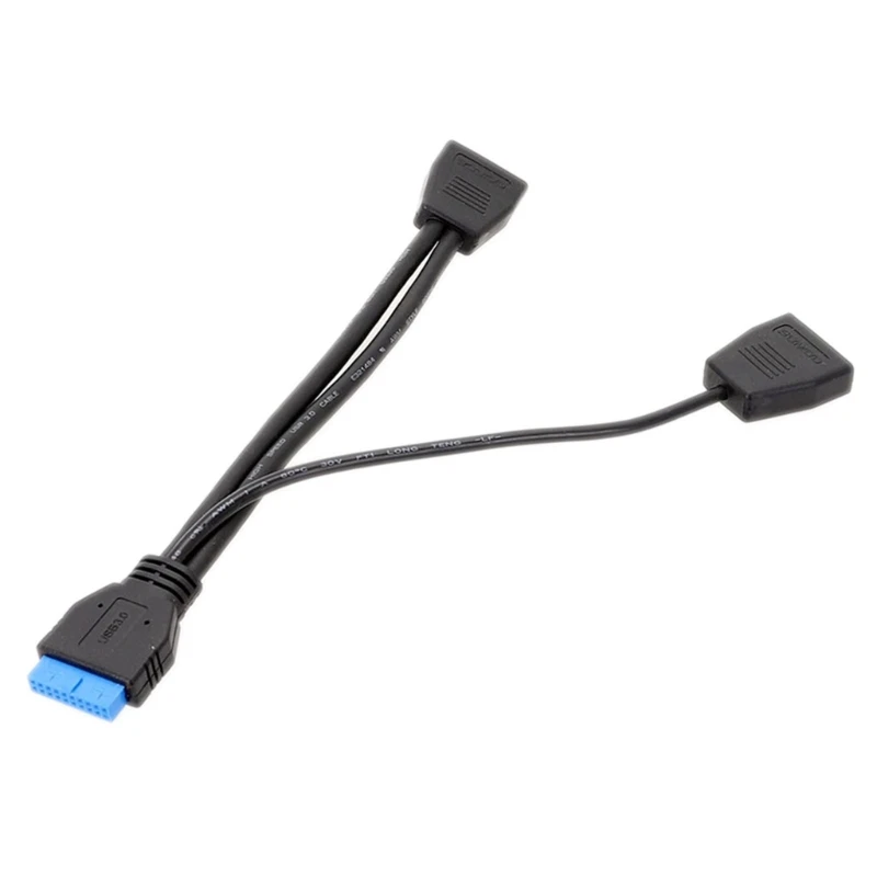 

19-контактный USB-разъем USB3.0 1-2 разветвителя, внутренний USB-концентратор для материнской платы компьютера, 200 мм, Прямая