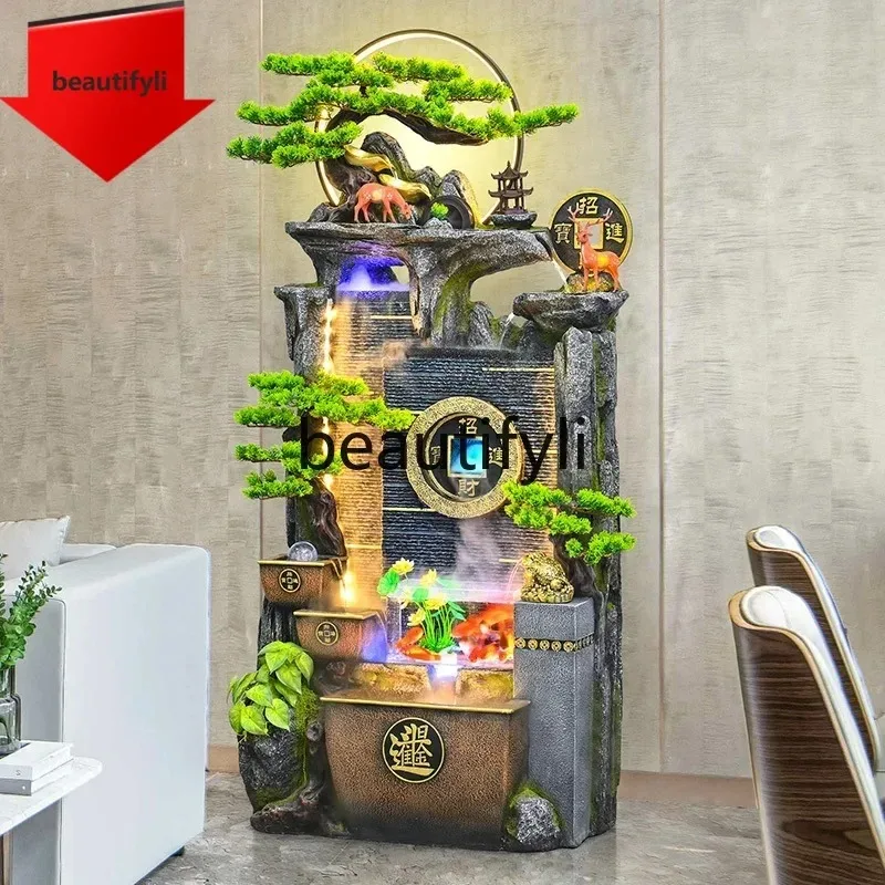P62 Rockery flowing water ornament fish tank circulating water landscape living room company floor decoration