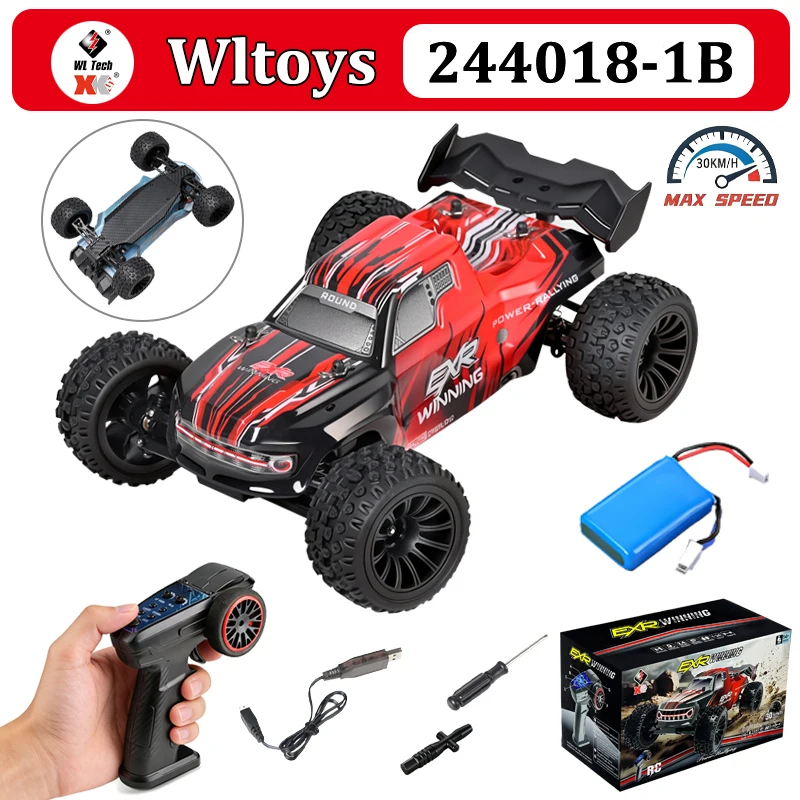 

Wltoys 2440181/24 RC Car 30Km/h Alloy Monster Truck Electric Brushed Offroad Climbing USB Charge Fast Drift Racing Toy Gifts