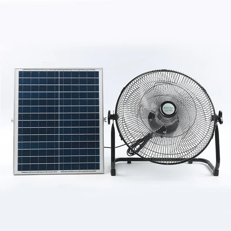 Outdoor Solar Fan Portable Large Wind Camping Floor Fan Household Dormitory Charging Fan