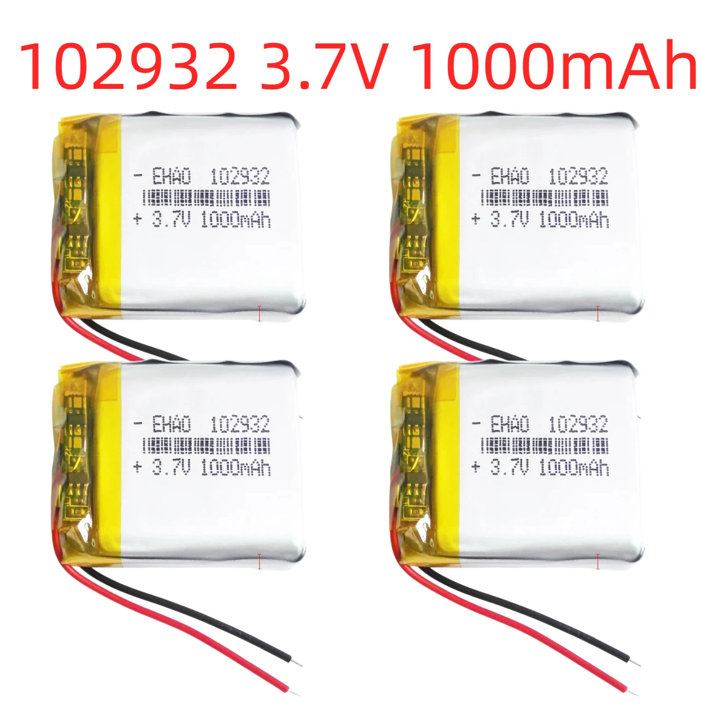 

102932 Lithium Polymer Battery 3.7V 1000mAh 3PCS Rechargeable Lipo for GPS Navigation E-book Camera MP3 MP4 Video Recorder