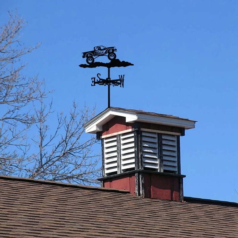 Off-Road Vehicle Weathervanes, Vintage Rooftop Measuring Tools Weather Vane, Used For Garden Farm Shed Decoration