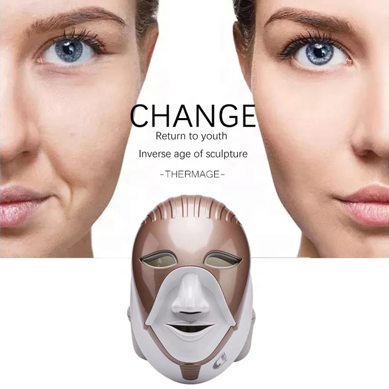 Aleopatra-Masque facial à LED, 7 couleurs, déformable, élimine les taches de rousseur, beauté, technologie USB