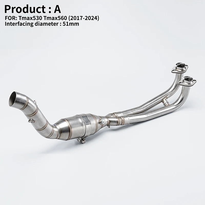 For Yamaha TMAX 530 560 TMAX530 Tmax560 17-23 Motorcycle Exhaust System Modify Stainless Titanium Alloy Slip on Front Pipe 51mm
