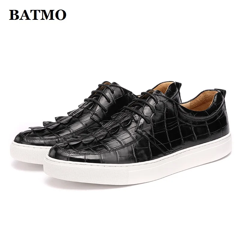 

BATMO 2023 new arrival Fashion Crocodile Skin causal shoes men,male Genuine leather shoes CP134