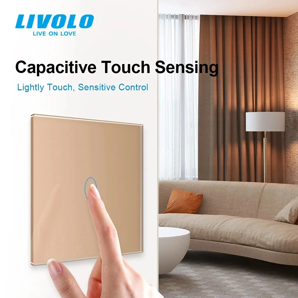 LIVOLO US/AU Standard C9 Wall Touch Screen Panel Switch,3 Gang 1 Way Crystal Glass,AC110-220V,Backlight Dispaly, Sensor Control