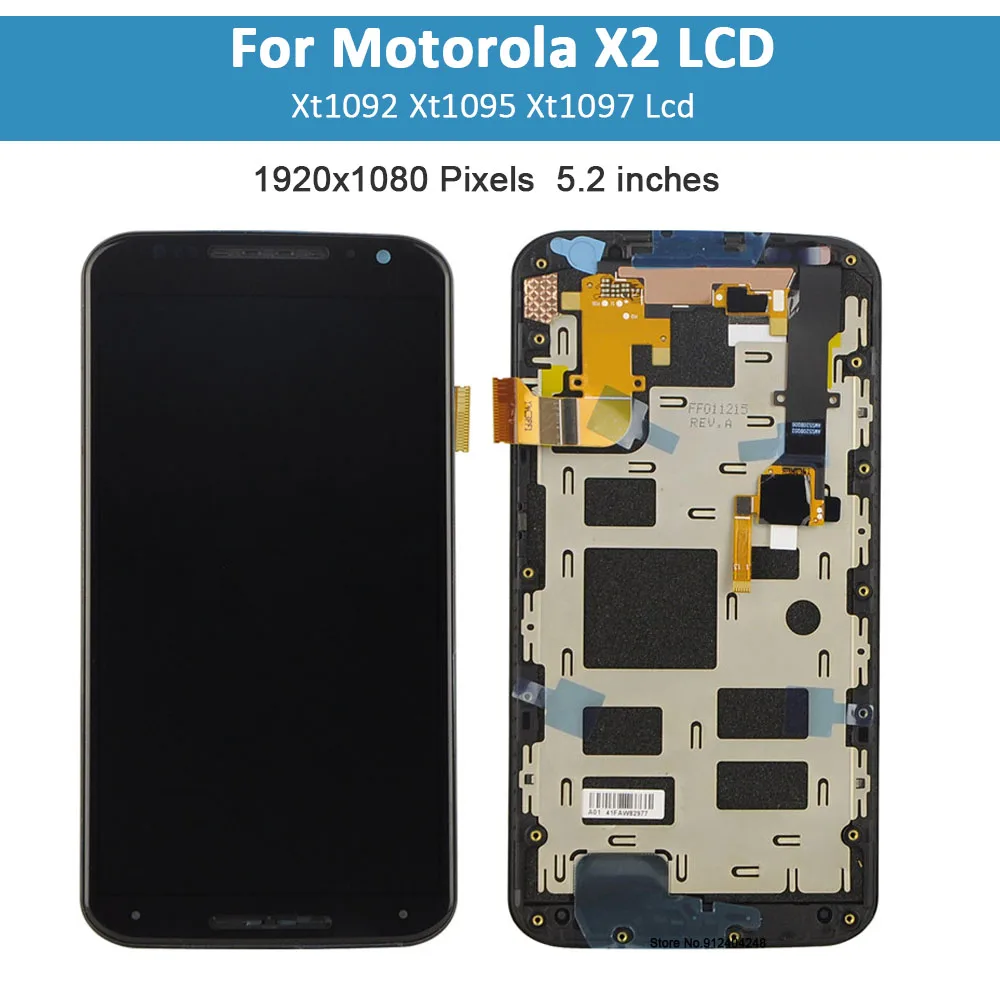 Original AMOLED For Motorola Moto X2 LCD Display for Motorola X2 Xt1096 Xt1097 Touch Screen Digitize Xt1092 Xt1095 with Frame