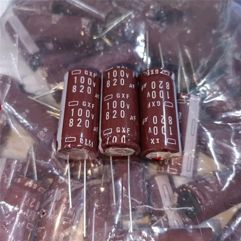 5 peças 820uf 100v capacitor eletrolítico 100v 820uf 18x40 gxf resistência de alta temperatura 125 graus