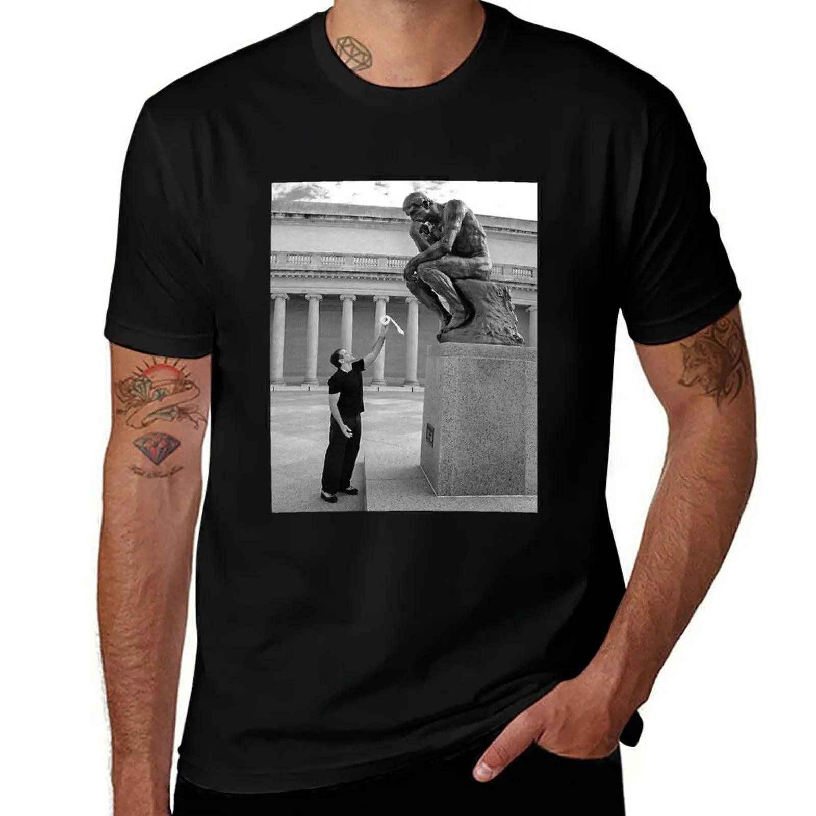Robin Williams Giving 'The Thinker' T-Shirt Odor Resistant Short Sleeve Top