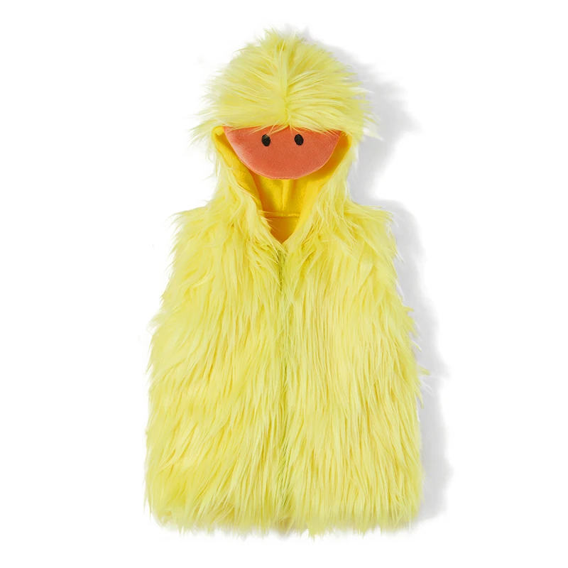 

Toddler Baby Duck Halloween Costume Animal Sleeveless Hooded Vest Furry Zipped Halloween Duck Costume