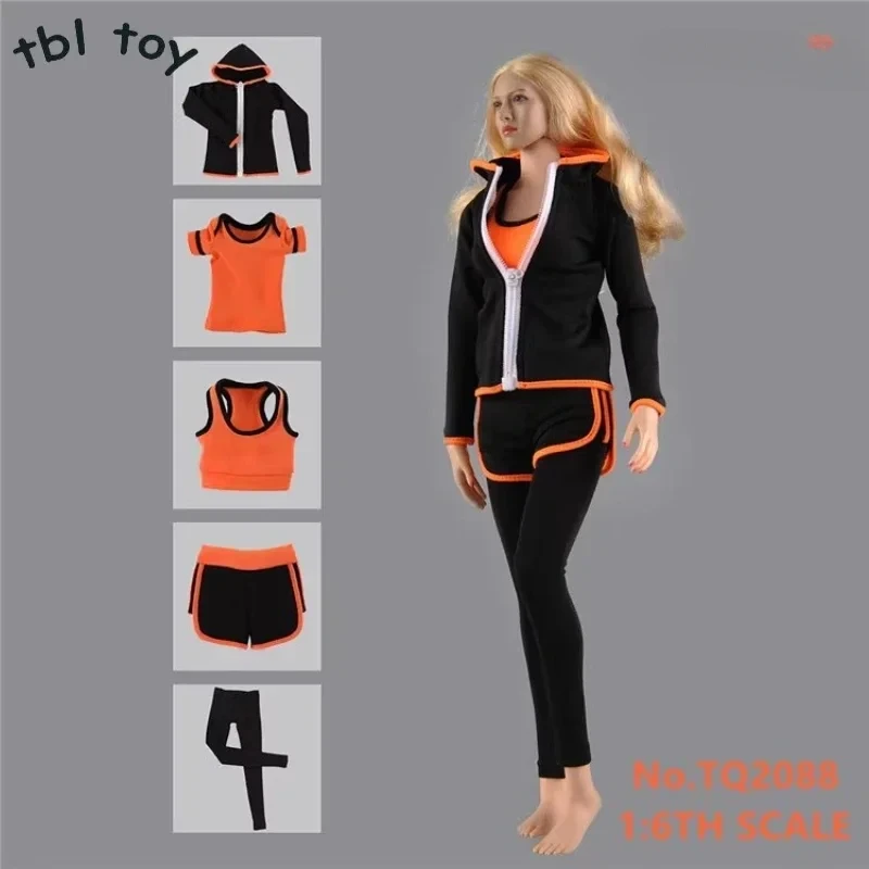

1/6 Scale Sportswear Set Pants Shorts Trousers Zipper Jacket Three Colors Doll for 12 Inch Female Soldier Clothes Model Body Toy