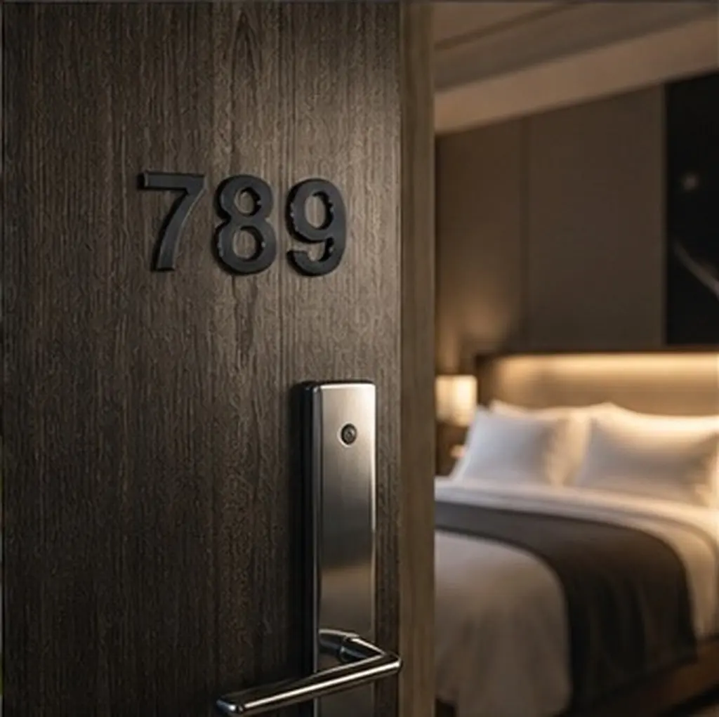 10Pcs Premium ABS Electroplated Numbers 0-9 Self Adhesive Door Number Sign for Apartment Hotel Mailbox Exterior Wall Decor