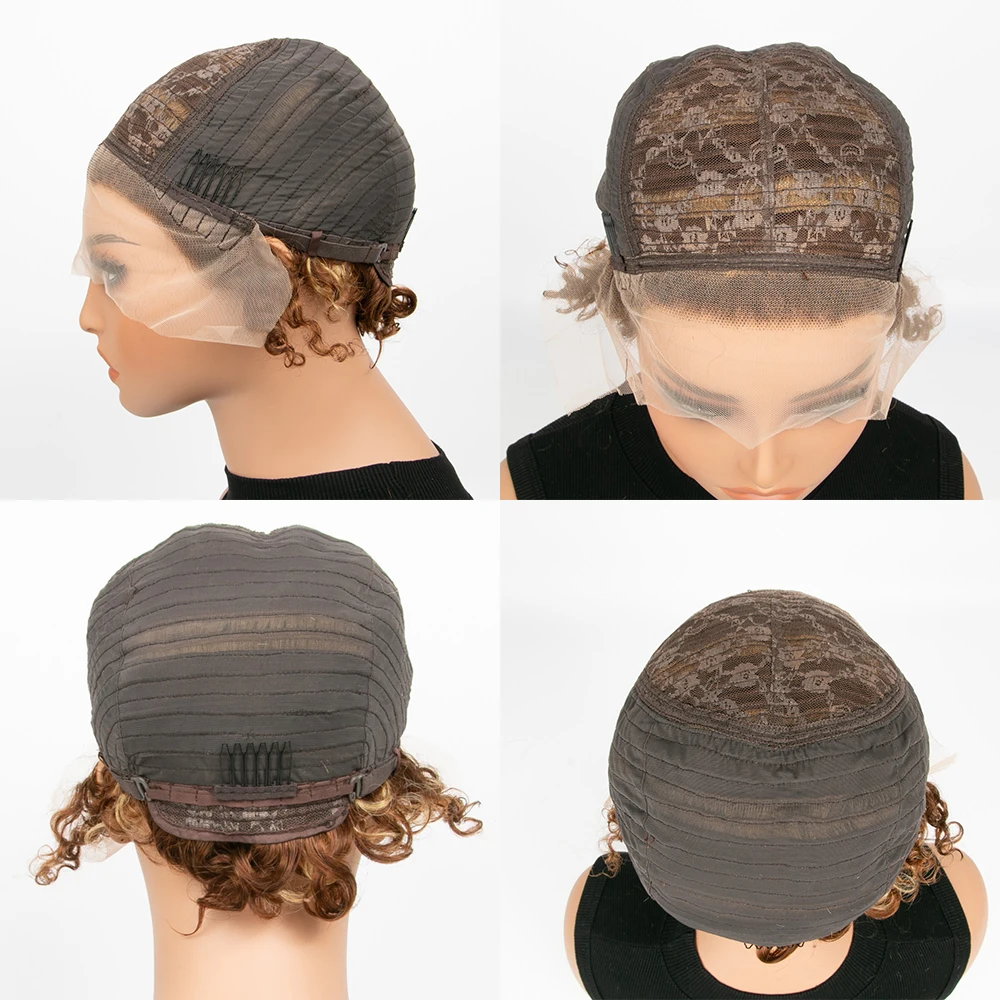 4-27 شعر بشري مجعد الباروكات Pixes قطع موجة المياه الدانتيل الباروكة الأمامية 13x1 HD الدانتيل يمكن تسخين شعري طبيعي سهلة الصيانة