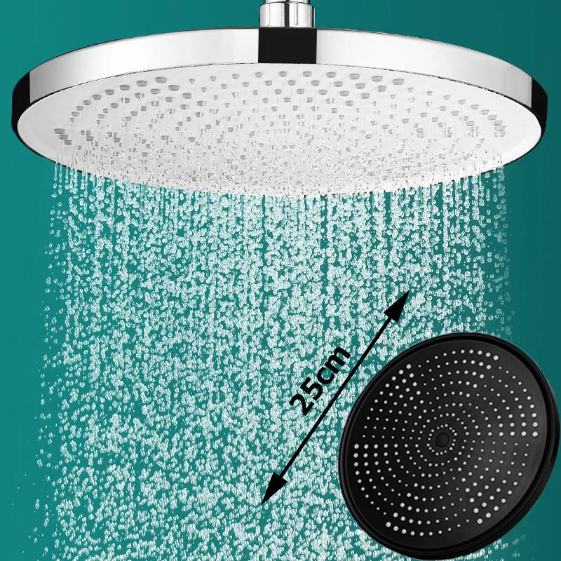 New 25CM Pressurized Ceiling Mounted Shower Head Supercharge Large Flow Top Spray ABS Thicken High Pressure Rainfall Shower Head