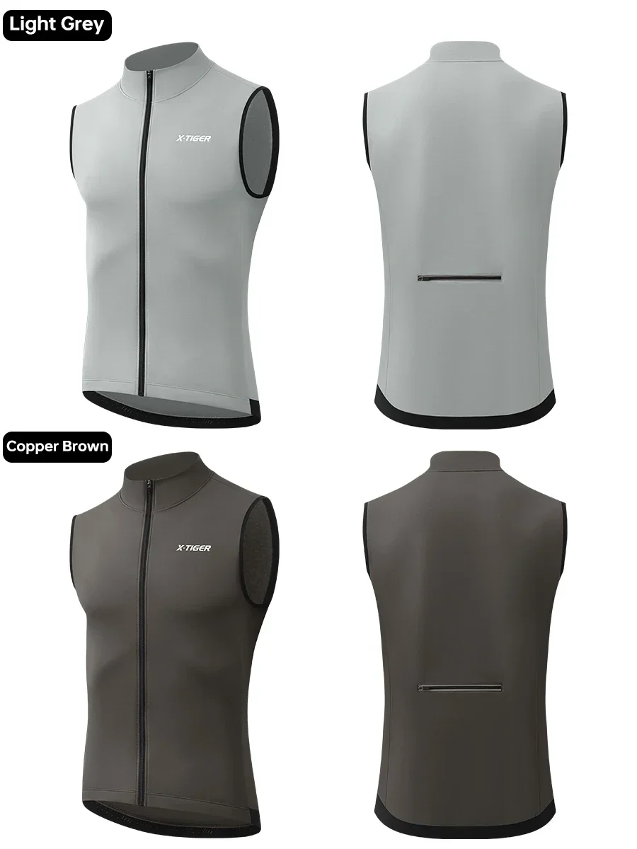 X‑TIGER Herren-Thermo-Fahrradweste, Winter-Fleece, ärmellose, winddichte Jacke mit reflektierenden Elementen und Reißverschlussfach für kalte Straßen, MTB-Fahrradweste. – Detail 16