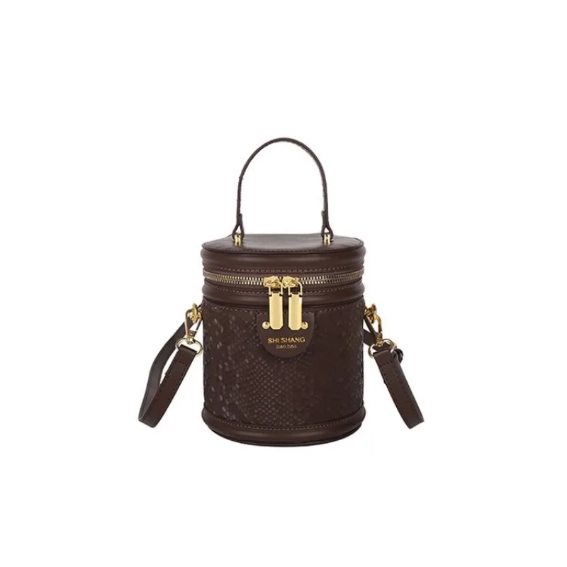 Винтажная женская сумка-ведро со змеиным