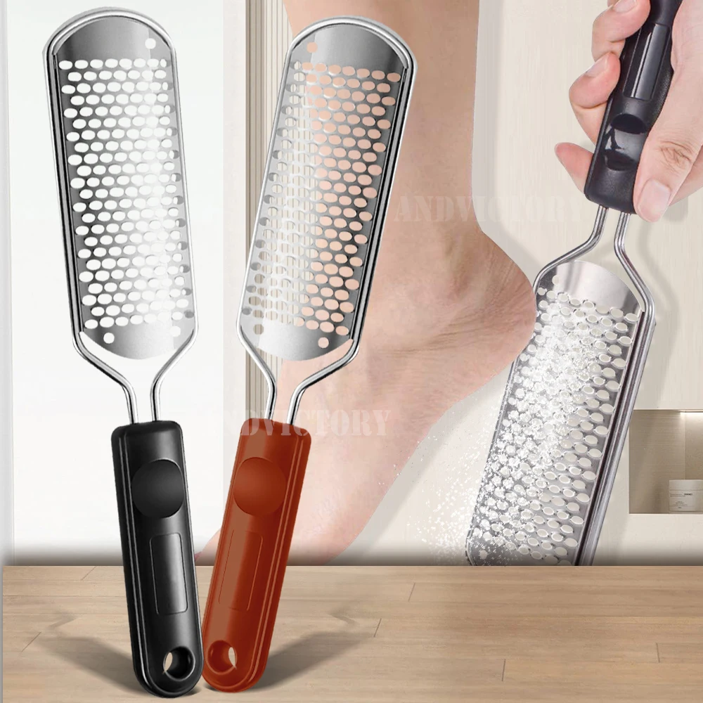 

1pc Foot Rasp File Pedicure Stainless Steel Brush Scrubber Heel Callus Dead Skin Remover Exfoliating Professional Feet Care Tool