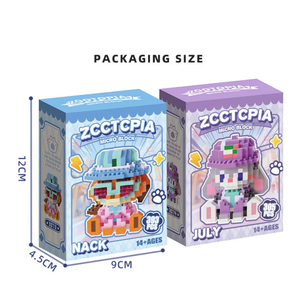 Zootopia Judy Hopps Nick Wilde Blind Box Series Anime Character Ornament DIY LEGO Micro-particle Figurines 3D Building Toys