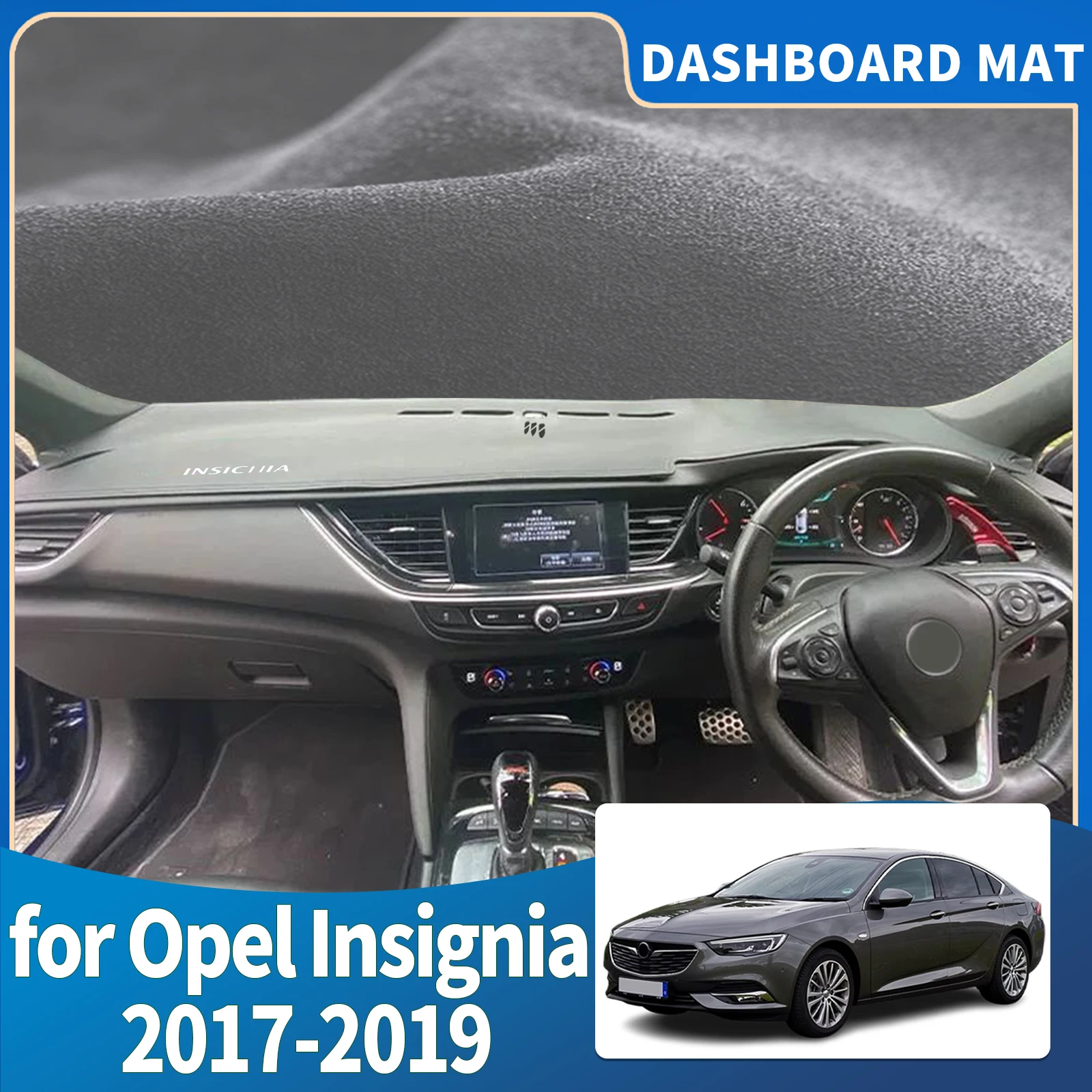 

fit for Opel Insignia B 2017 2018 2019 white logo Dashmat Dashboard Cover Pad Car Accessories DashMat Sunshade Protective Carpet