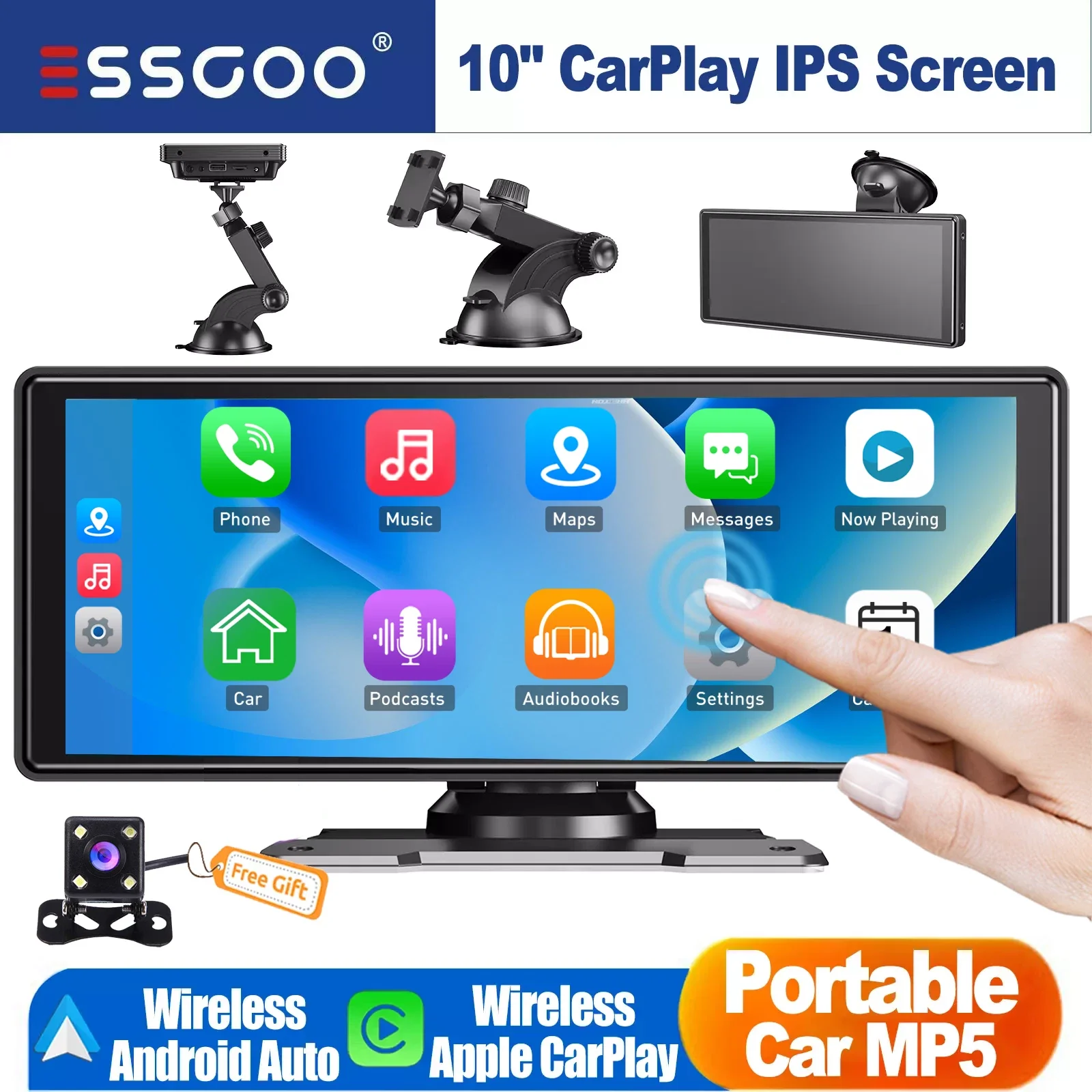 

Universal 4K 10.26 Inch Car Radio Multimedia WIFI Video Player Wireless Carplay & Android Auto for Apple Or Android MP5 Player