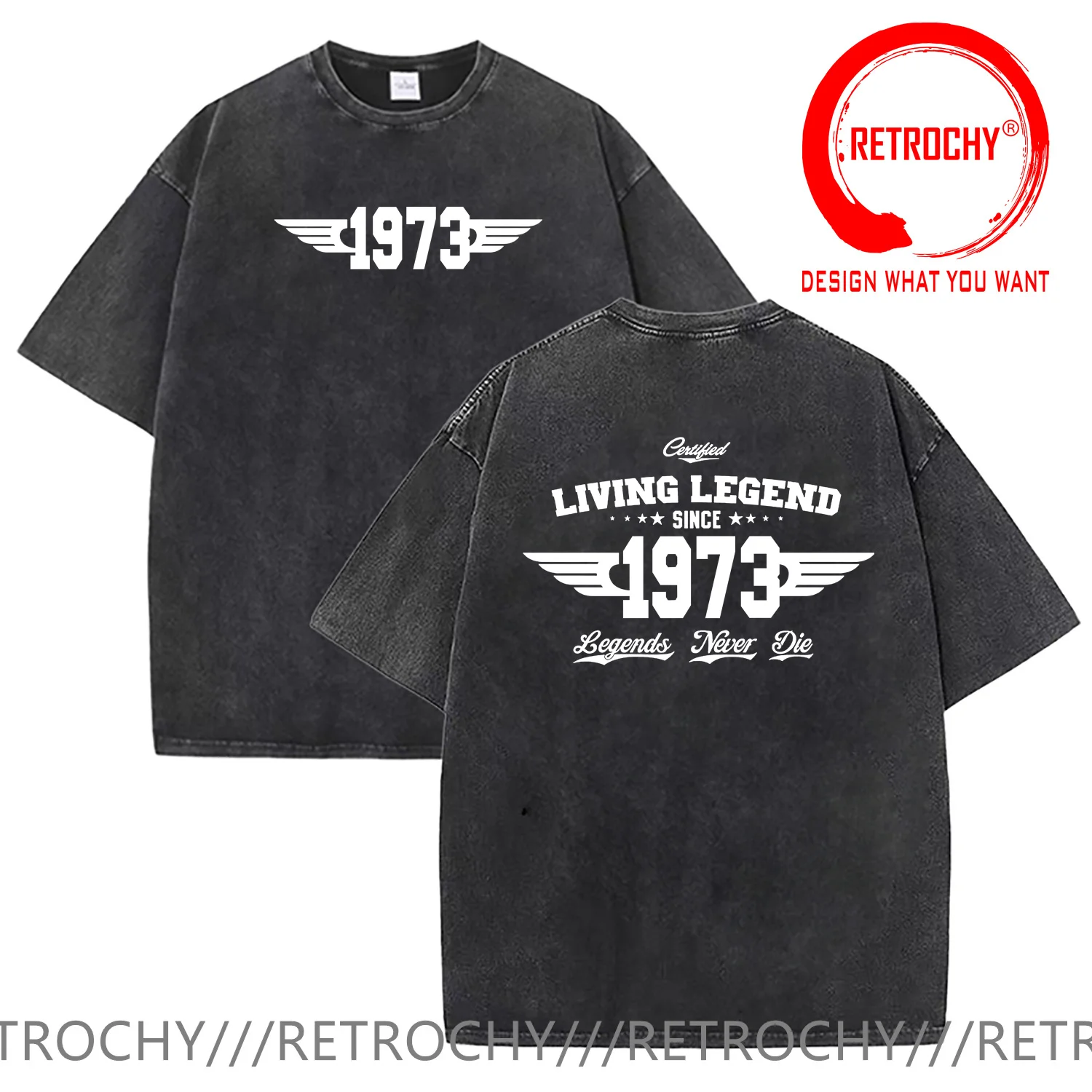 Living Legend Since 1973 Legends Never Die T Shirt Women Men Vintage Washed Cotton Fashion T-Shirt Unisex Casual Tee Man Clothes