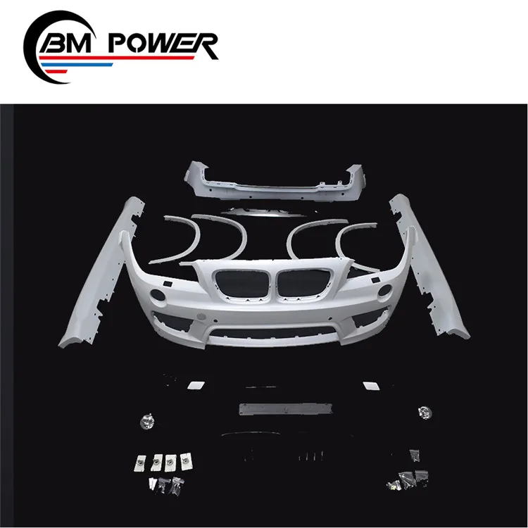 X1 E84 M Style Body Kit PP Material car bumper over fender front grille for x1 upgrade body kits full set auto parts