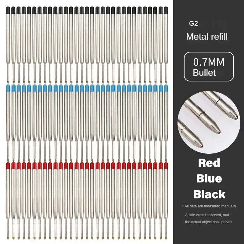 Creative Ballpoint Pen Refill For Parker Pens Medium Point L:3.9 In Black Blue Red Ink Rods G2 Metal Refill Writing Stationery