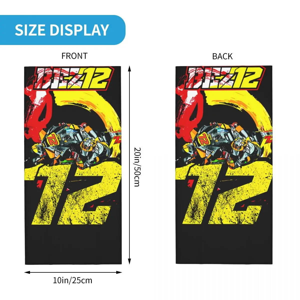 Eccentric Marco Bezzecchi 72 Bandana Neck Cover Printed Motorcycle Motocross Face Scarf Multifunctional Headwear Cycling Unisex