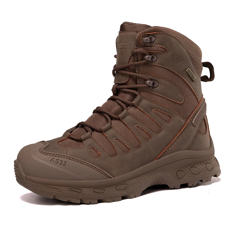 Men's High-Top Tactical Boots, Durable Anti-Slip Outdoor Hiking Boots, Casual Trekking Boots, Spring and Autumn Desert Training