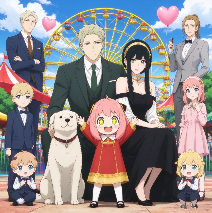 Jigsaw Puzzle 500PCS/1024 PCS Anime Family Portrait Amusement Park Ferris Wheel Heart Balloon Scene Home Wall Decor