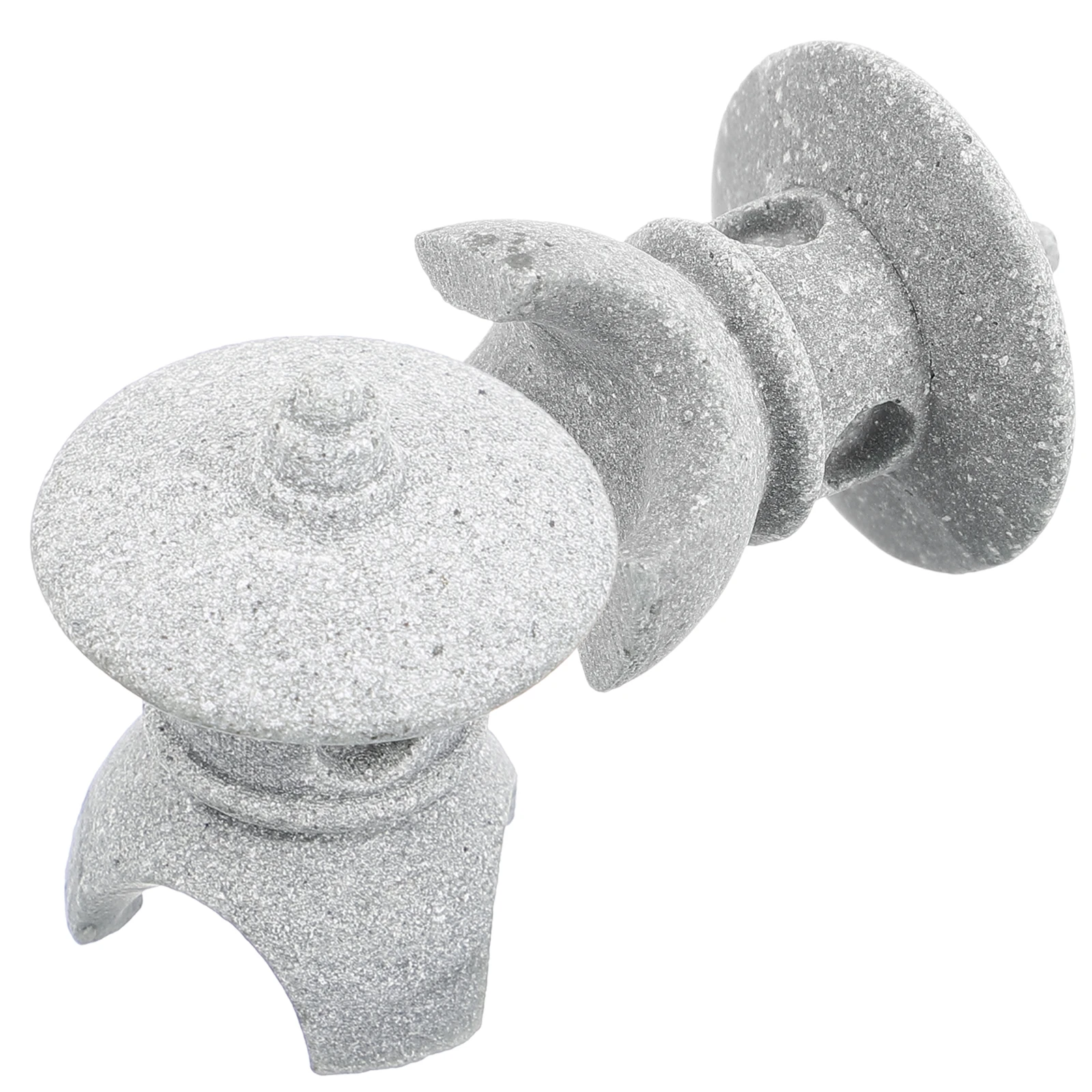 

2pcs Miniature Statue Small Lantern Grey Sandstone Garden Ornaments Outdoor Decor Pet Supplies
