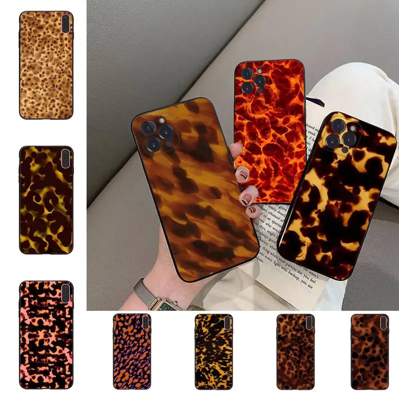 MaiYaCa Tortoise Shell Pattern   Phone Case For iPhone 6 7 8 Plus 11 12 13 14 Pro SE 2020 MAX Mini X XS XR Back Funda Cover