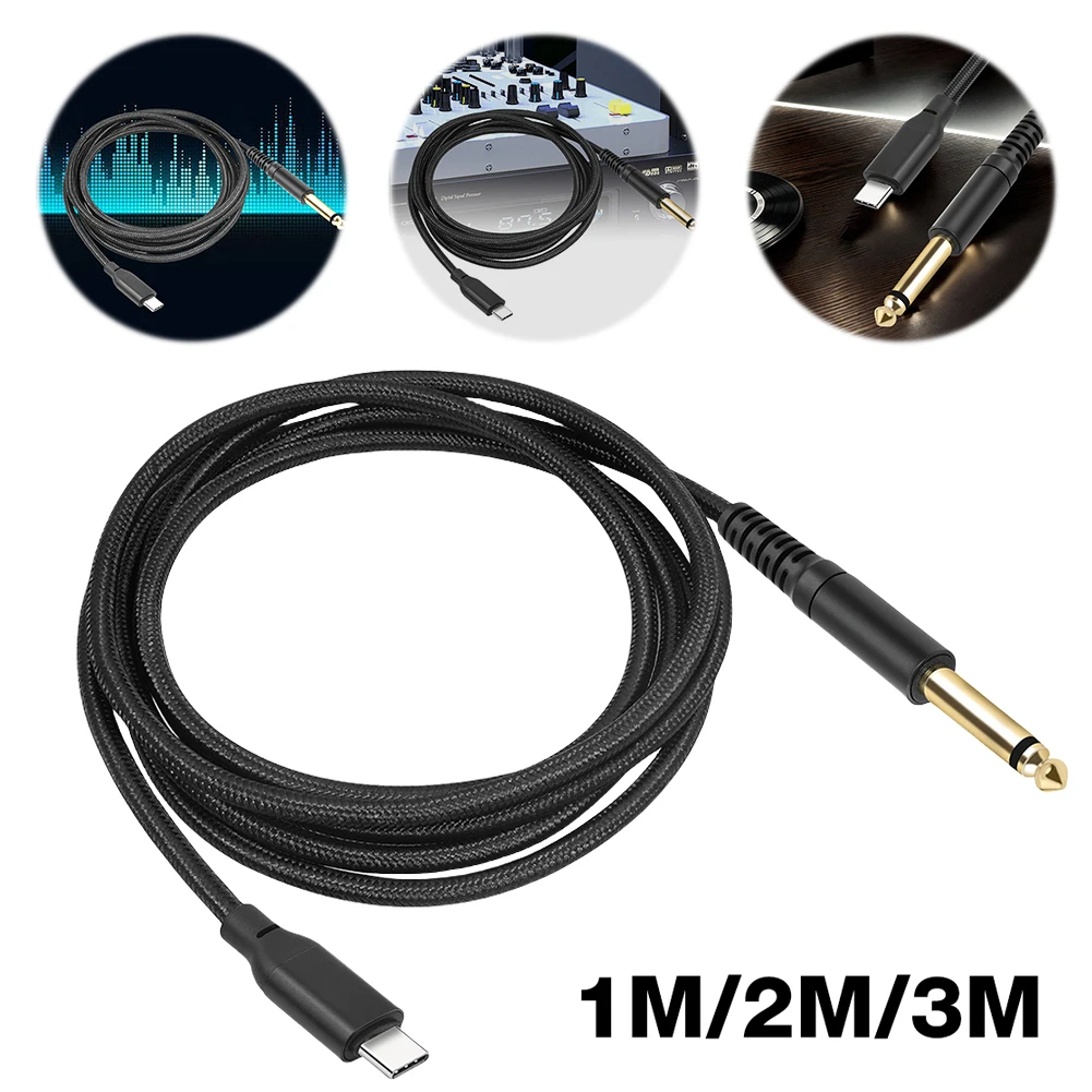 1/2/3M USB C إلى 6.35 مللي متر 1/4 TS كابل ستيريو الصوت 1/4 بوصة TS إلى USB-C كابل الصوت للمنزل مسرح خلاط الكهربائية باس الغيتار