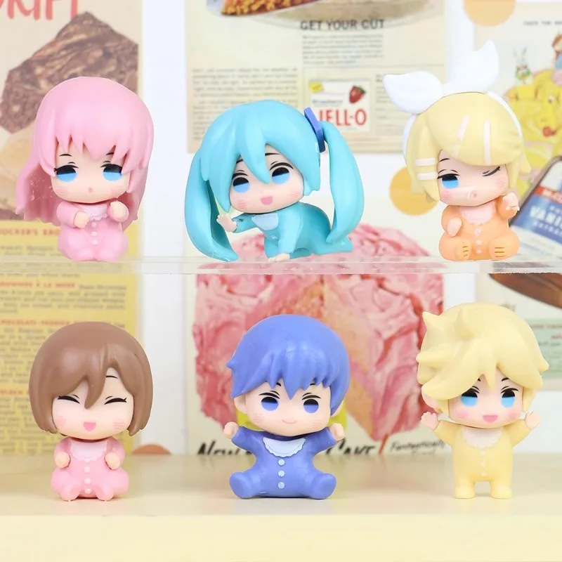 

Q Verison Hatsunesmikus Virtualse Singers Twodimensionals Cute Baby Style Dolls Collectible Desktop Ornament