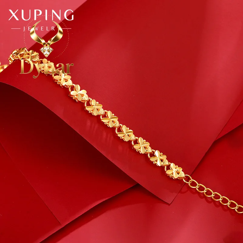 Dynar Jewelry    Luxury 24K 9999 Pure Gold real gold Women's four-leaf clover vintage bracelet