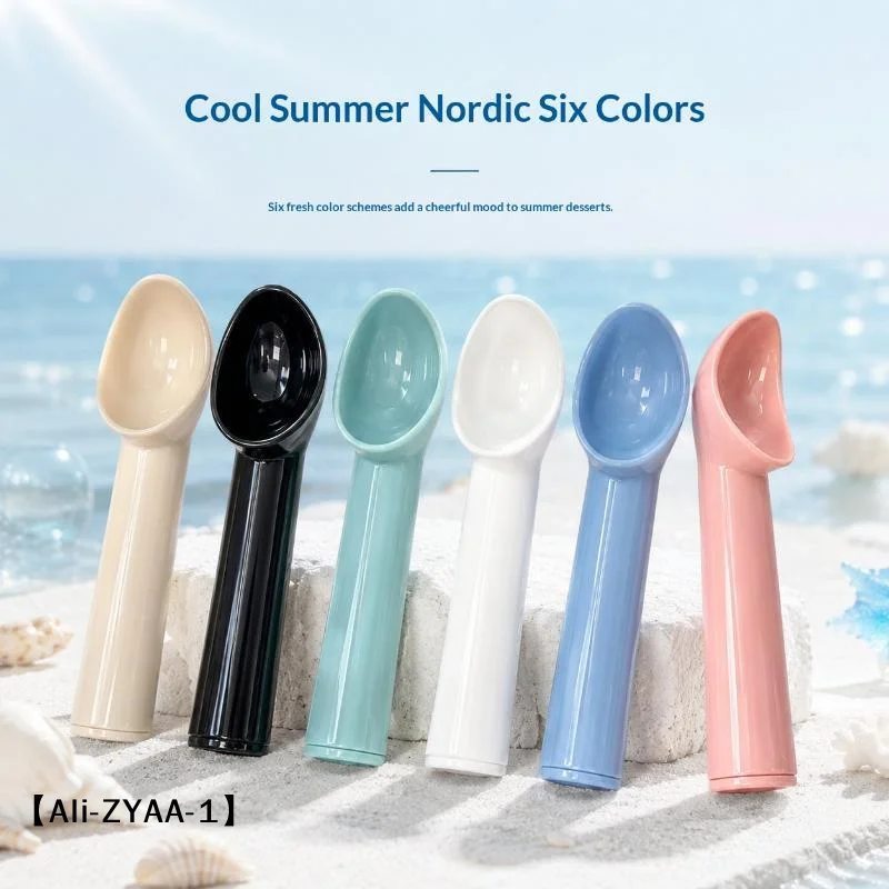 【A】Plastic Ice Cream Scoop With Ergonomic Non Slip Handle Multiple Pastel Colors For Kitchen Dessert Summer Parties