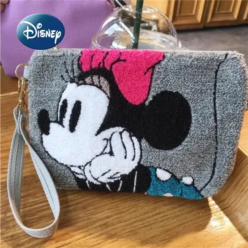 Disney Mickey's New Women's Coin Purse Luxury Brand Women's Embroidery Hand Bag Large -capacity Cartoon Storage Bag Cosmetic Bag