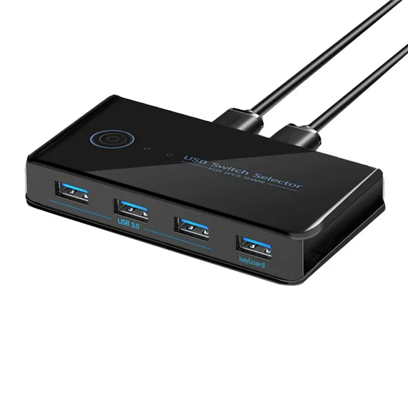 

HHTL USB KVM-переключатель USB Общий переключатель 2 в 4 выхода для ноутбука, ПК, клавиатуры, мыши, принтера, USB-переключатель, адаптер-концентратор