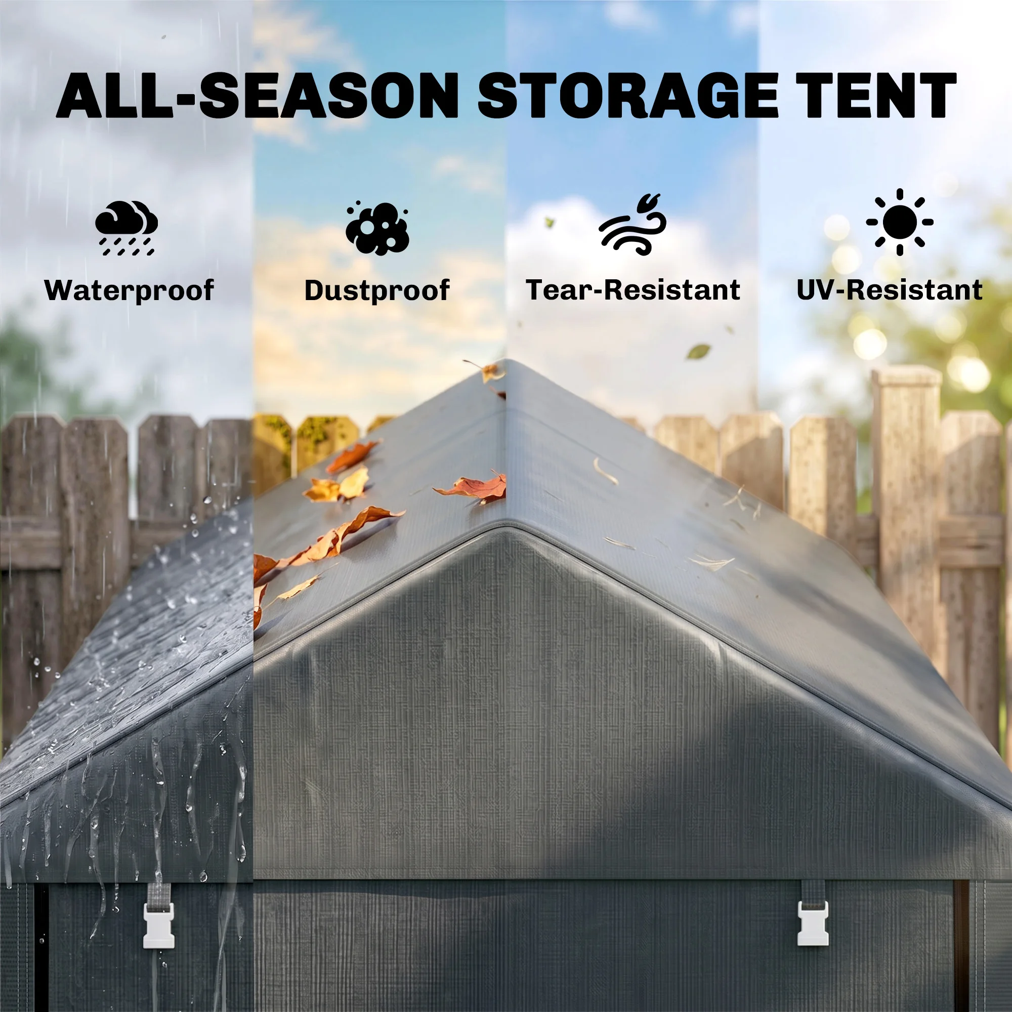 1.2 X 1.8m Portable Garden Storage Shed for Motorbikes, Garden Tools, Bikes