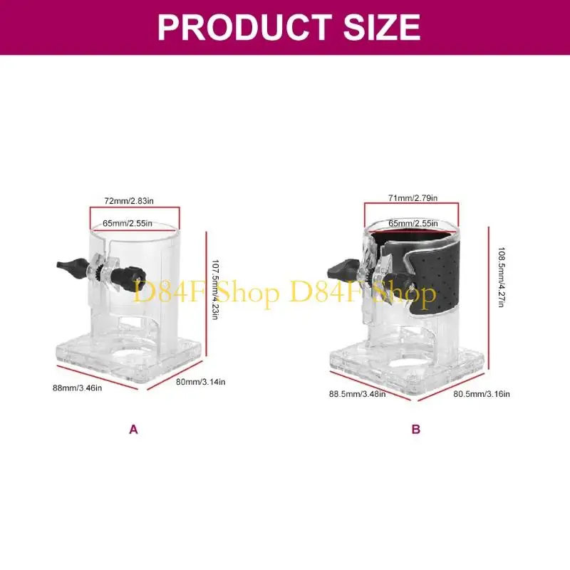 D84F Protective Routers Housing Clear Dust Cover For Precise Woodworking Trimmers
