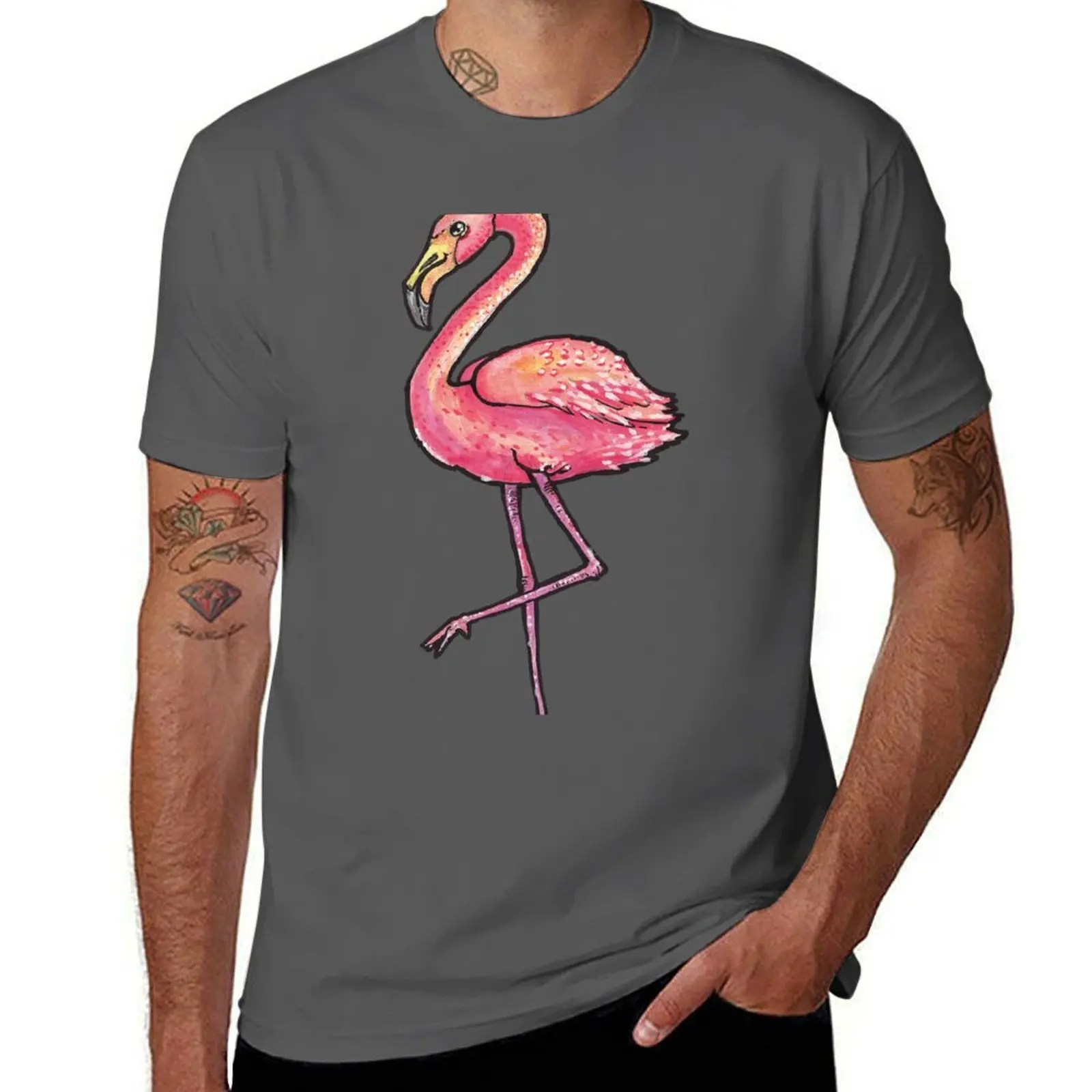 

Flamingo T-Shirt man t shirts for men black cotton t-shirt plain for man package t shirt man cotton T-Shirt