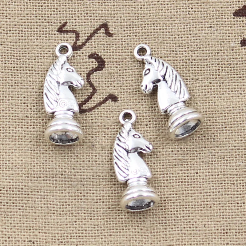 10pcs Charms Chess Knight Bishop Pawn King Queen Rook Antique Pendants,Vintage Tibetan Bronze Silver Color DIY Handmade Jewelry - view 5
