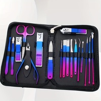 9-18pcs Set Professional Stainless Steel Manicure & Pedicure Kit Precision Nail Care with Travel Case with Nail Clipper Scissor