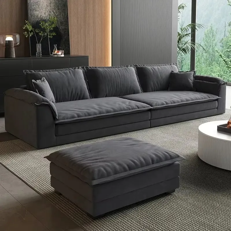 Wood Black European Sofas Filler Large Armrest Modern Armchair Lazy Couch Puffs Double Salon Divano Soggiorno Home Furniture
