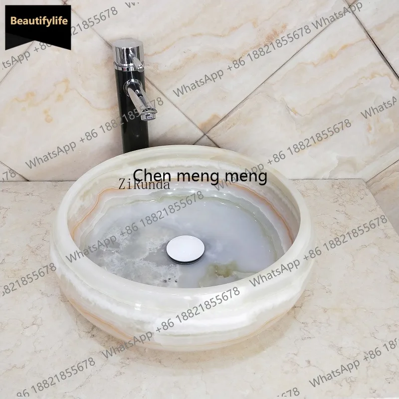 

B567 On-stage wash basin Integrated thickened art toilet Bathroom jade surface basin