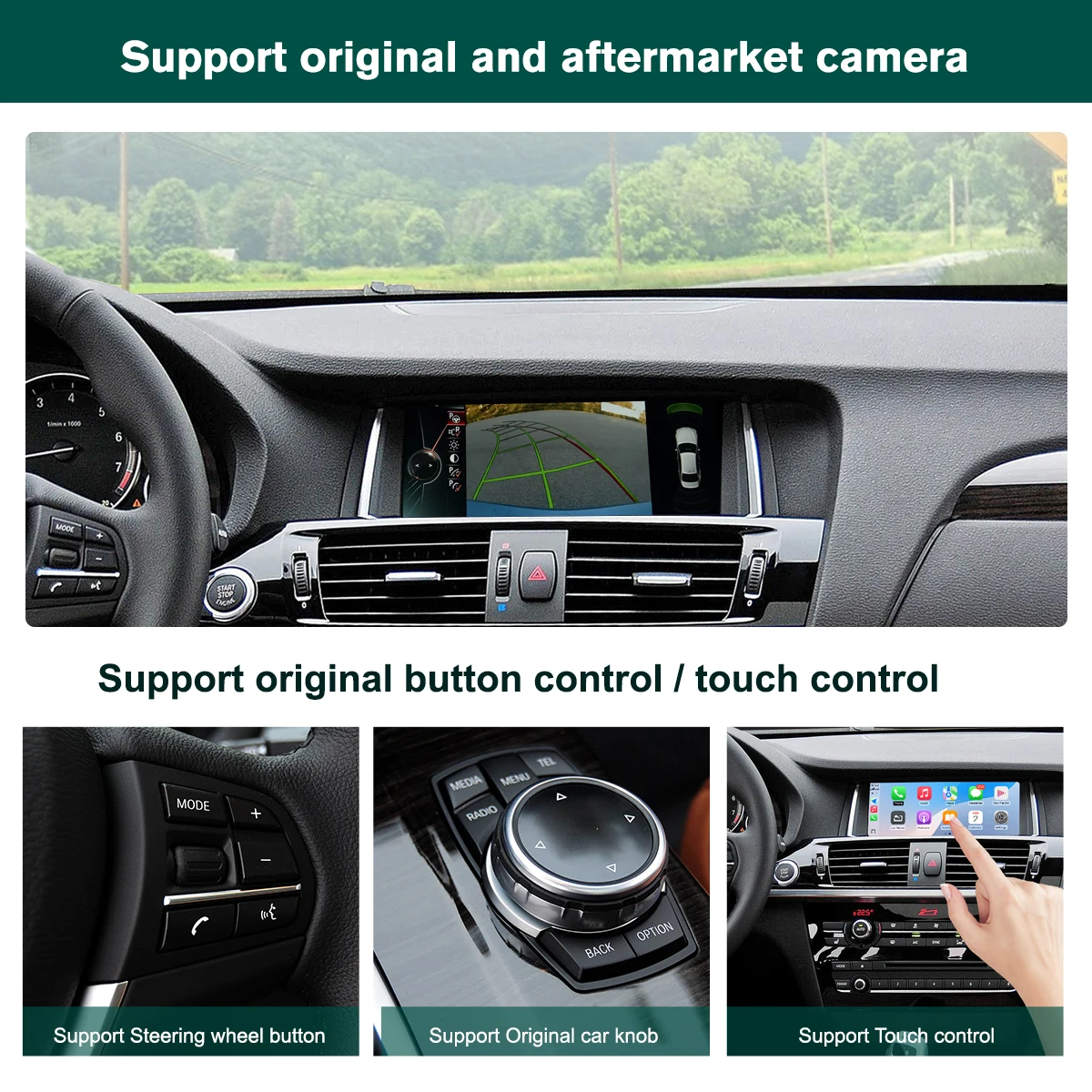 جهاز فك ترميز وظائف وصلة مرآة السيارة اللاسلكي الجديد لنظام CarPlay وAndroid لسيارات BMW NBT CIC X3 F25 G01 AirPlay Car Play